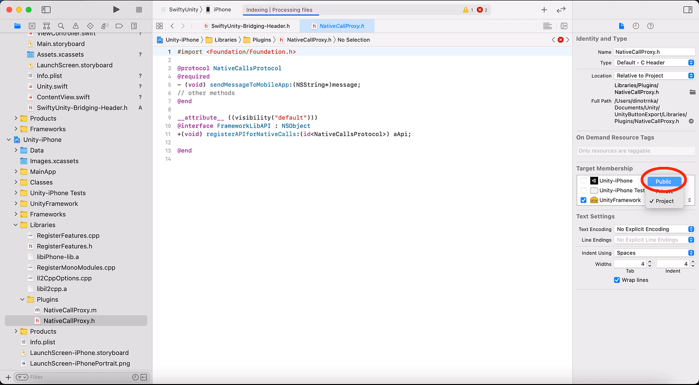Communicate with a Unity game embedded in a SwiftUI iOS App