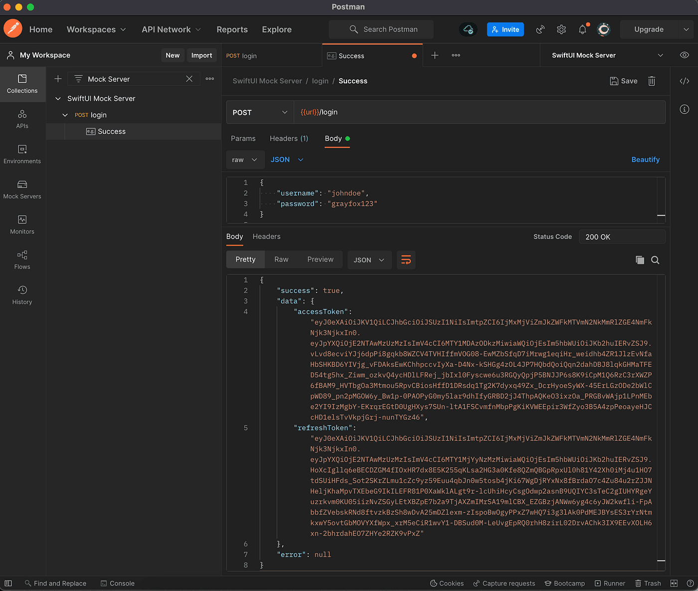 Build your first SwiftUI app (Part 4): Set up a mock server with Postman