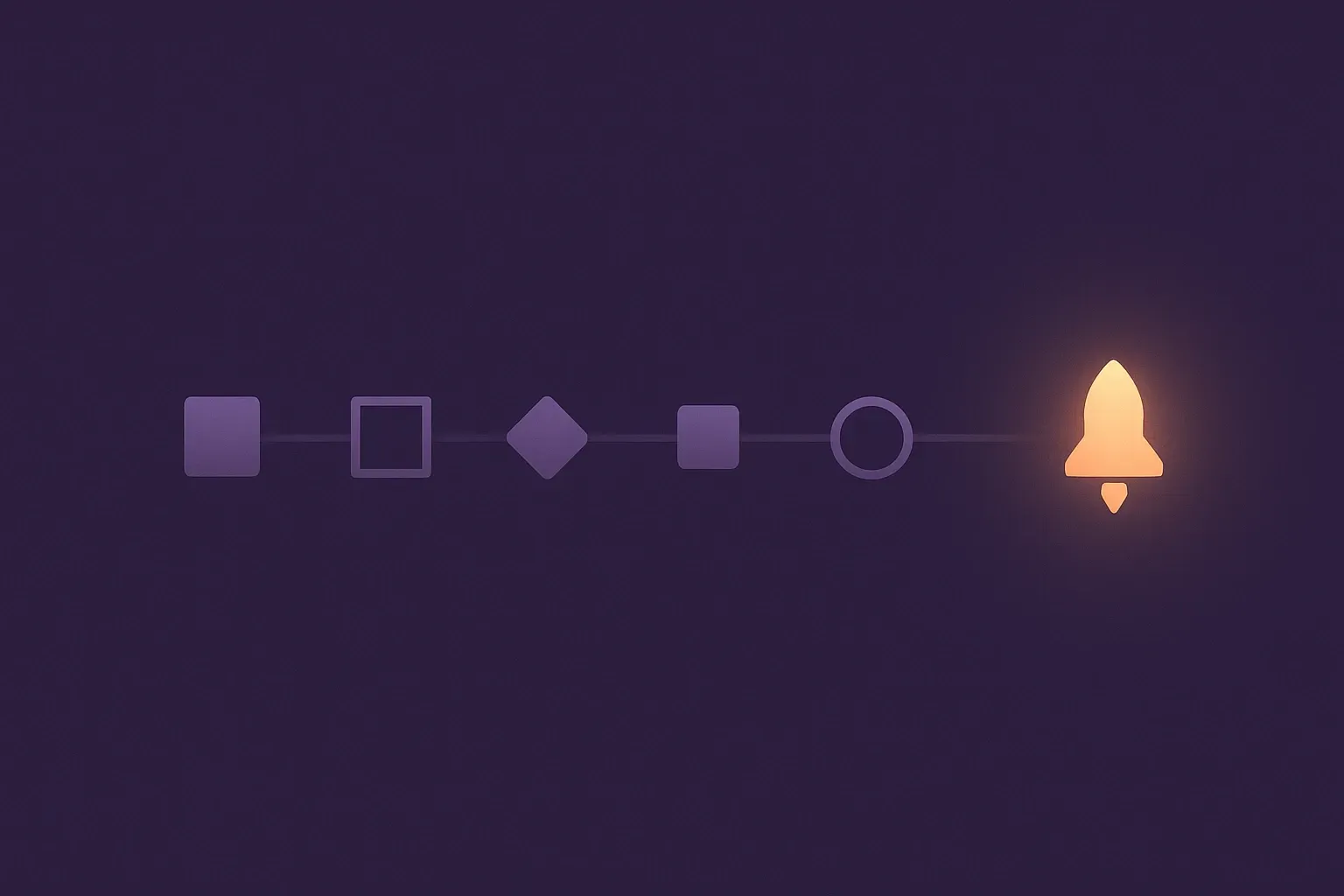 Visual representation of a digital product idea validation journey, showing progressive steps leading to product launch.