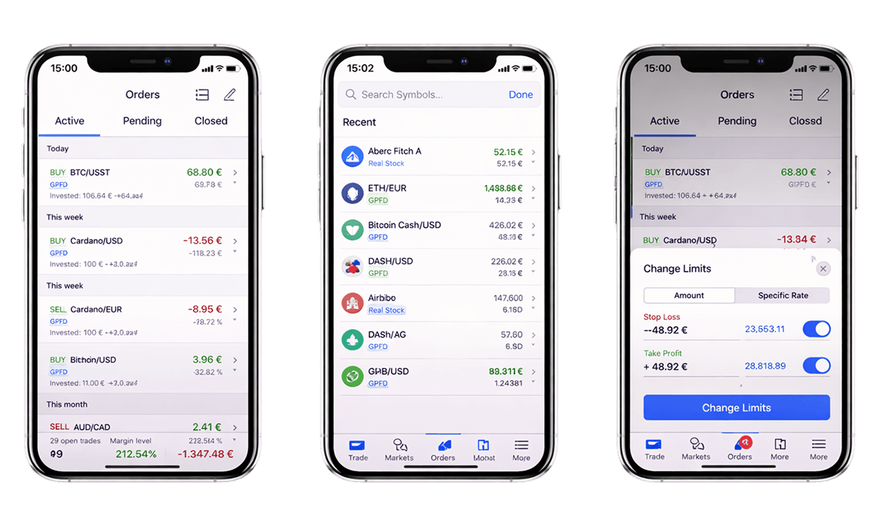 Forex/CFDs platform on mobile