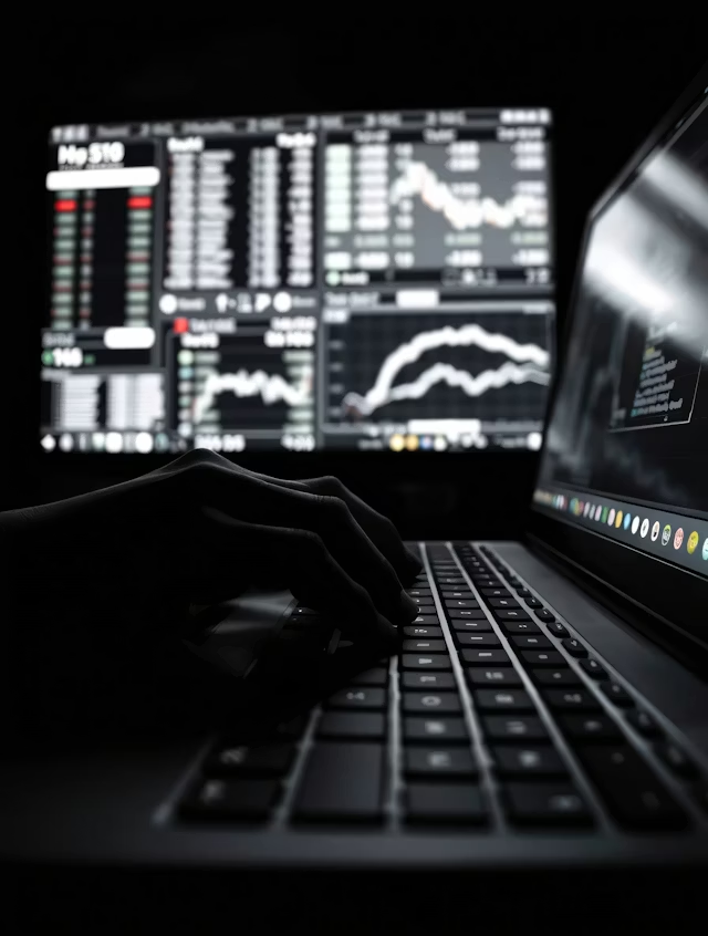 FinTech trading keyboard and screens