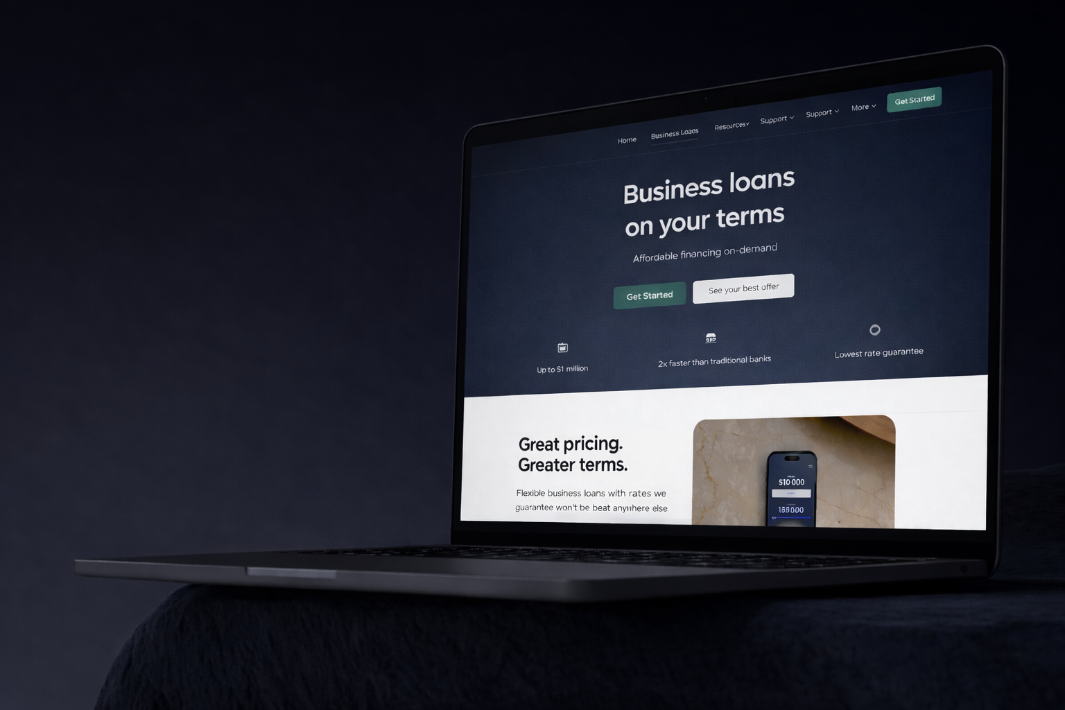 SMB Lending platform dashboard